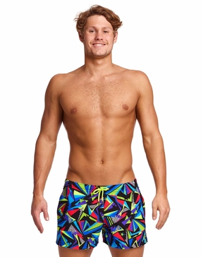 Beat It Shorty Swim Shorts - Black/Multi casual mens swimwear, affordable swimwear for men