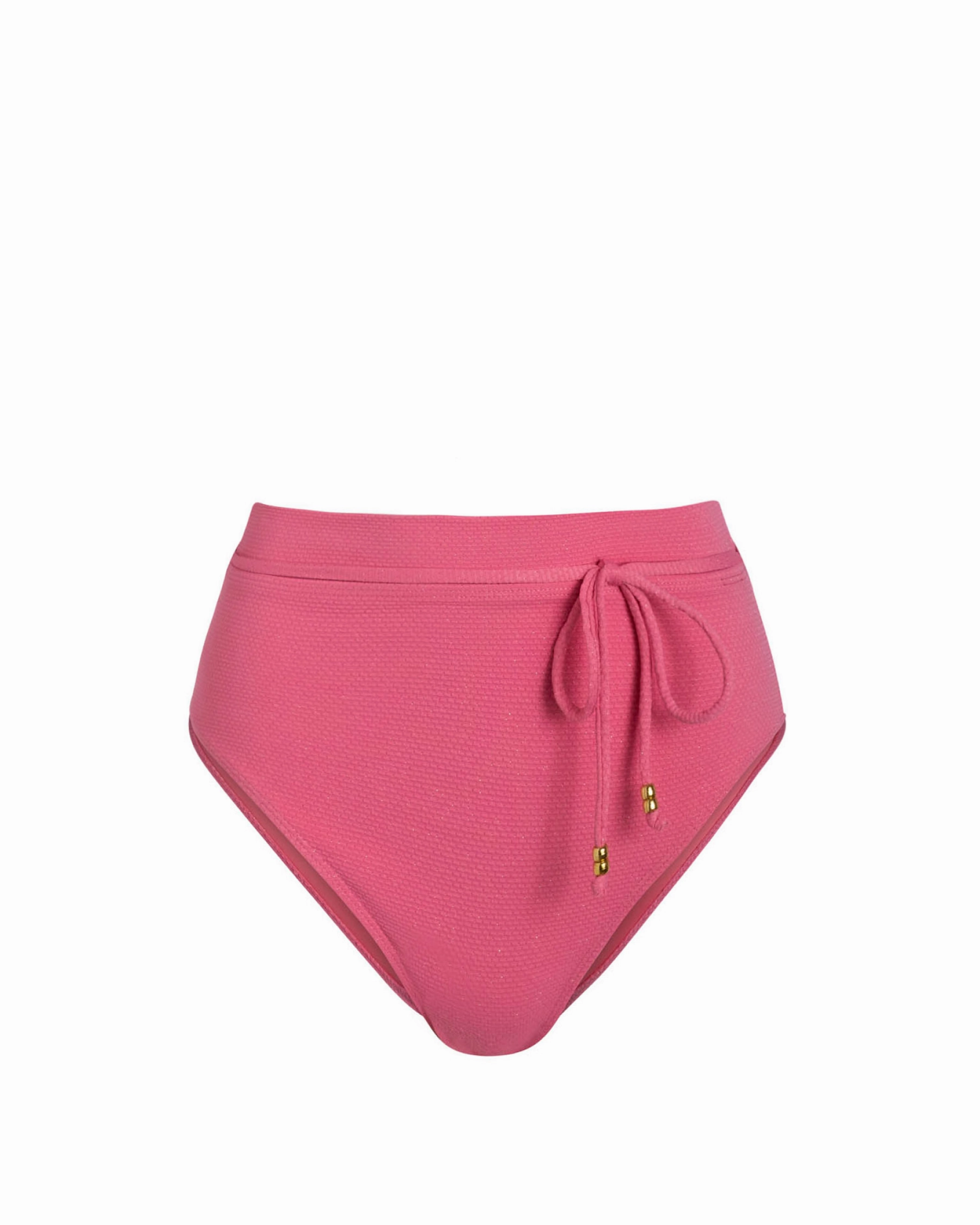 Belted Hi Waist Hi Leg Bottom In Hibiscus Metallic fashionable beach swimwear, modern womens bikinis