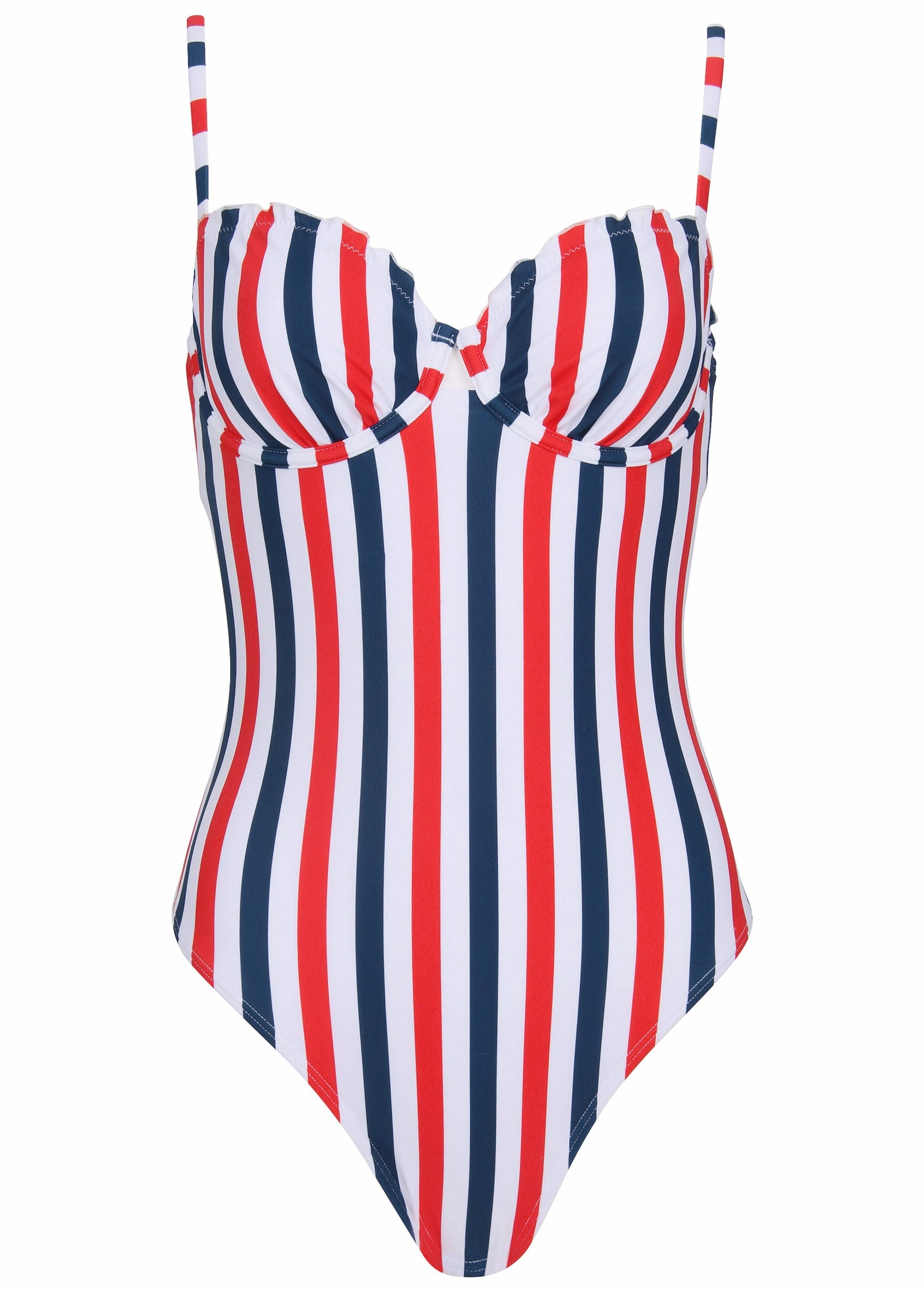 Bermuda Underwire One-Piece - Americana Stripe Large