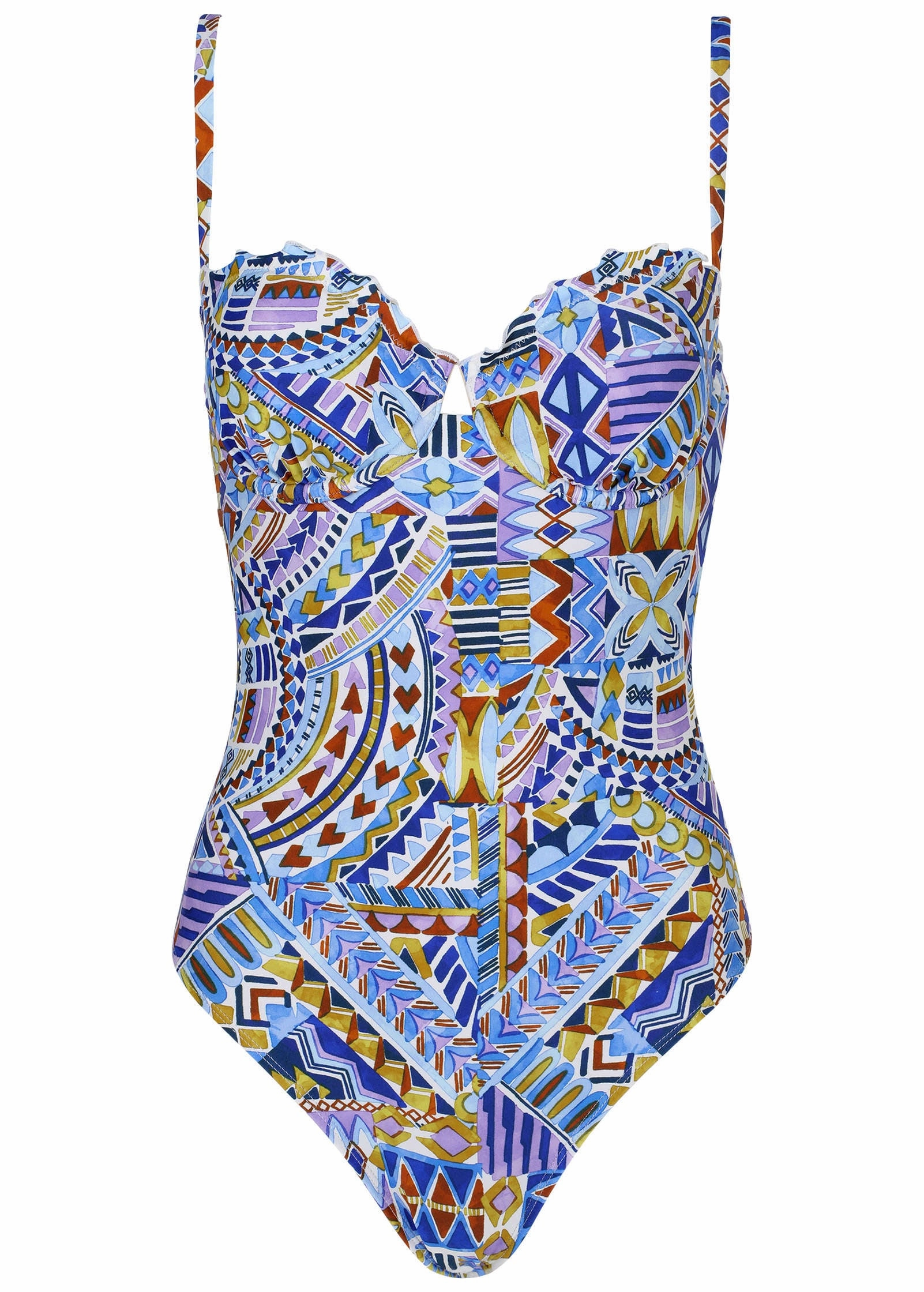 Bermuda Underwire One-Piece - Aztec Patchwork
