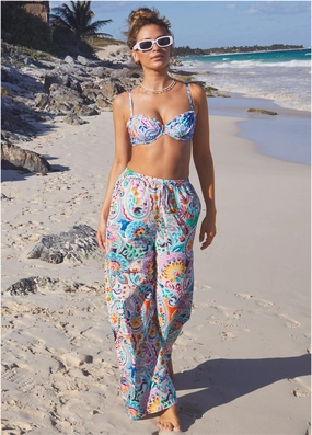 Bermuda Underwire Top - Fiesta Floral supportive swim tops, printed bikini tops