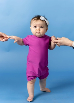Berry | Baby Shorties Rashguard (Unisex) girls full coverage swimwear, kids swimwear for pool