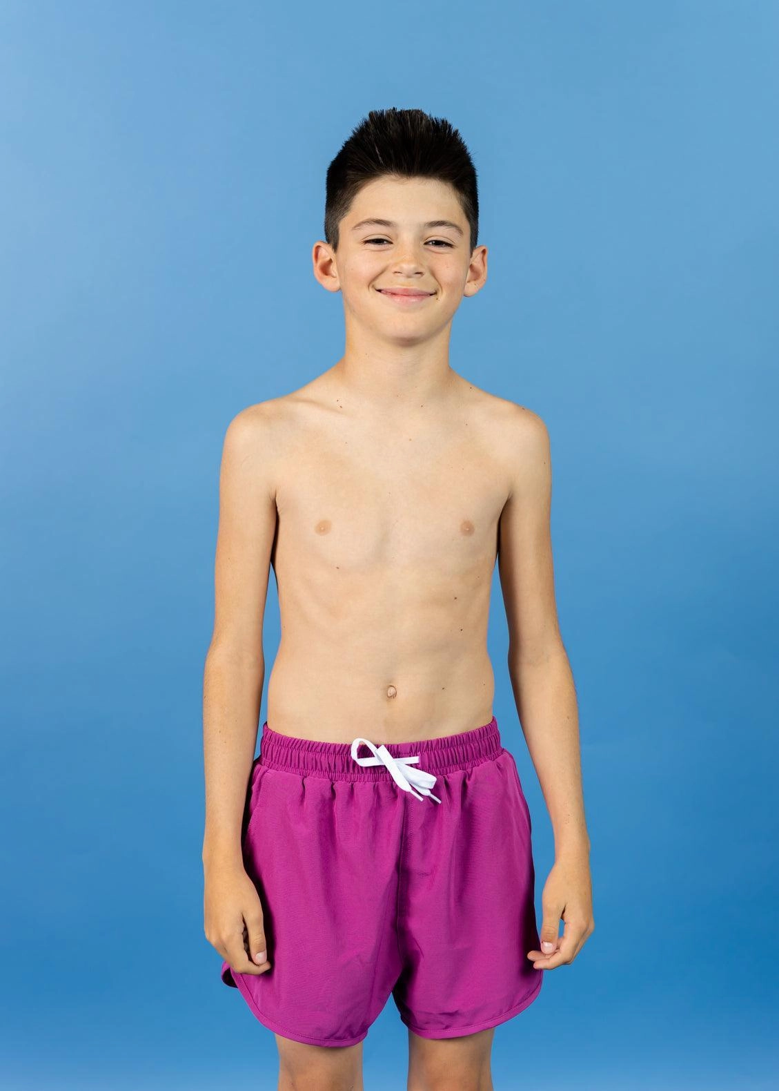Berry | Youth Retro Shorties boys summer swimwear, boys rash guard swim sets
