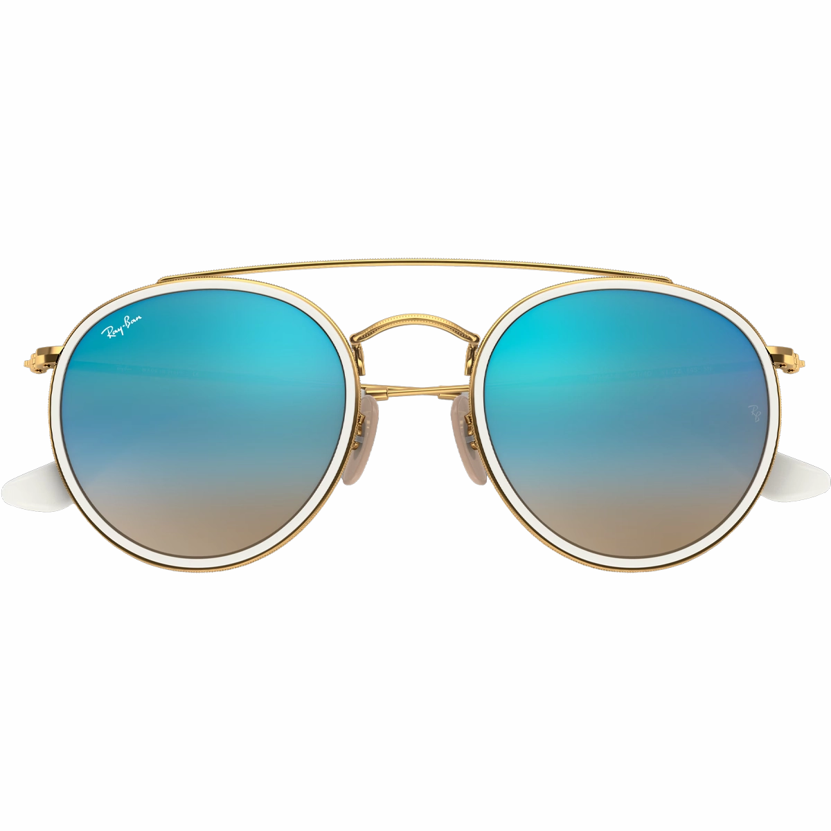 Today Only Discount Round Double Bridge - Polished Gold/Blue Flash