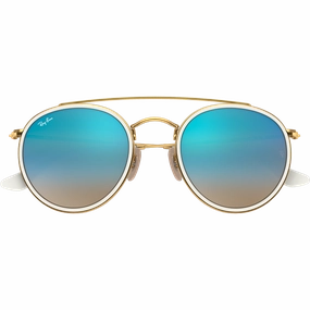 Today Only Discount Round Double Bridge - Polished Gold/Blue Flash