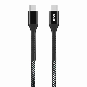 Snug Type-C To Type-C Nylon Braided Cable 60W - 1.2 Metre - Black/Silver (Snpw-Cabntyct-B) Save More Now