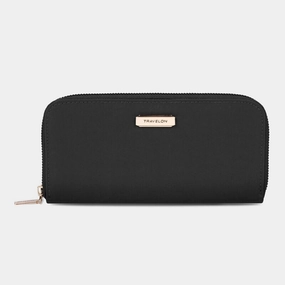 Travelon Rfid Blocking Single Zip Wallet Secure Travel Case
