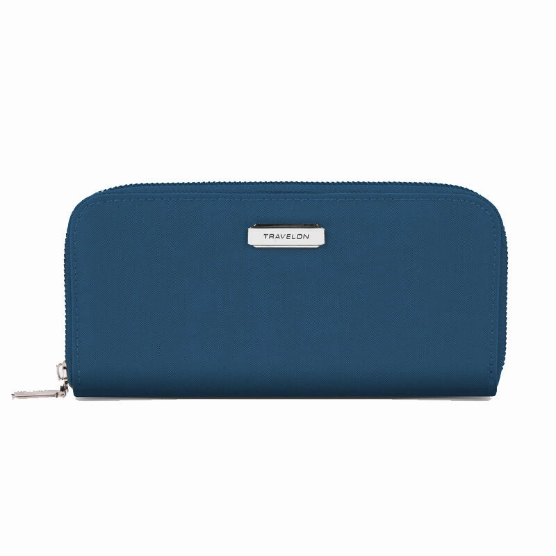 Anti-Rfid Single Zip Wallet Travel Purse Protector
