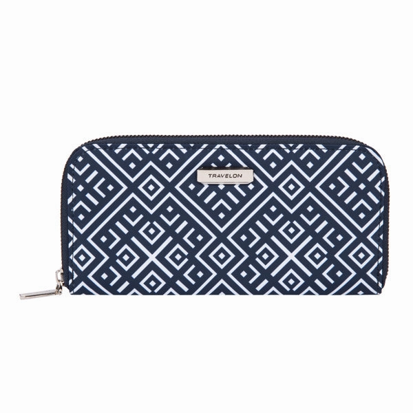 Anti-Rfid Single Zip Wallet Security Card Holder Anti-Theft Travel Organizer