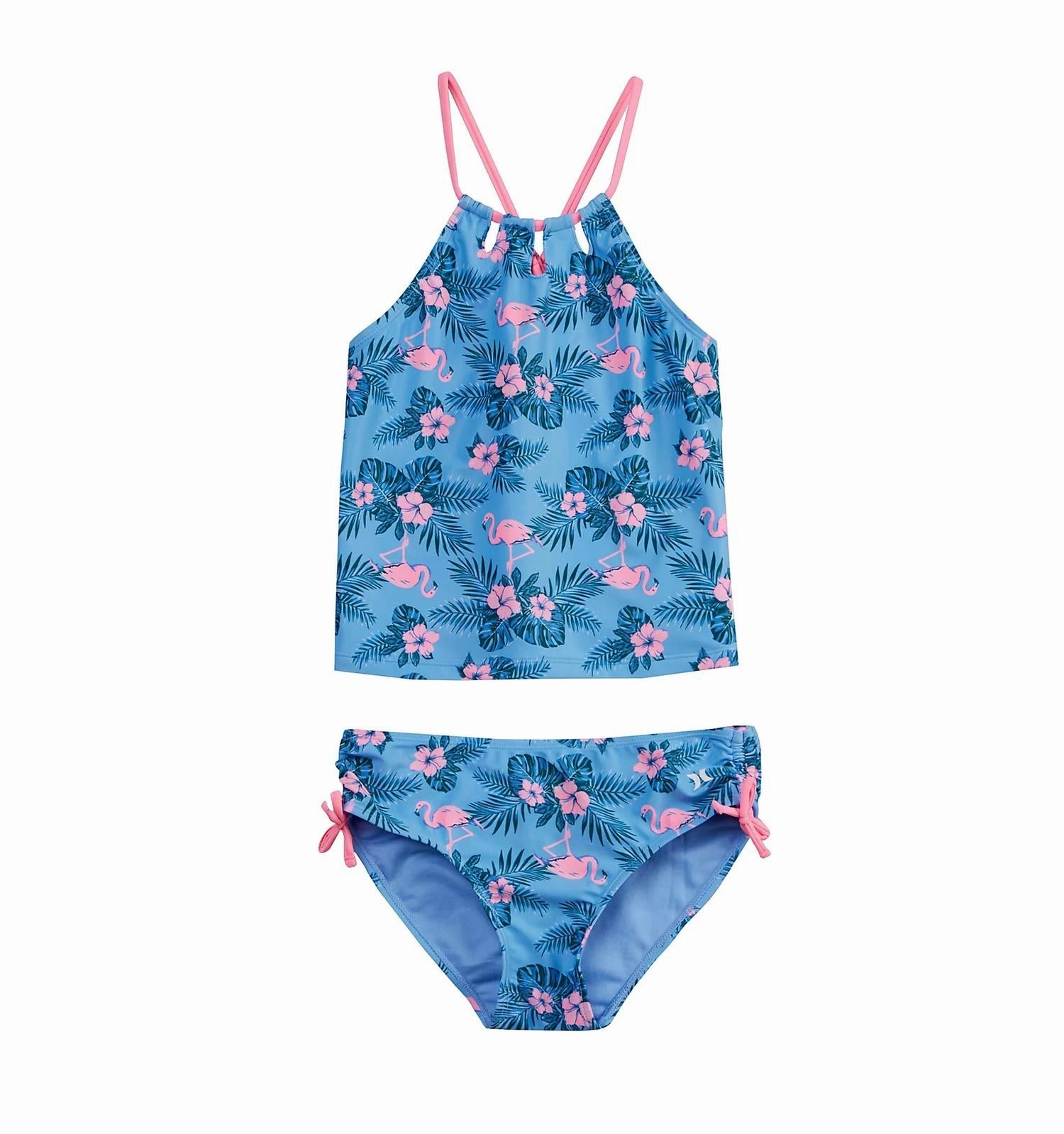 Big Girls Tri-Cutout Tankini In Atlantic Blue stylish teen girl swimsuits, teen girls swimwear sets