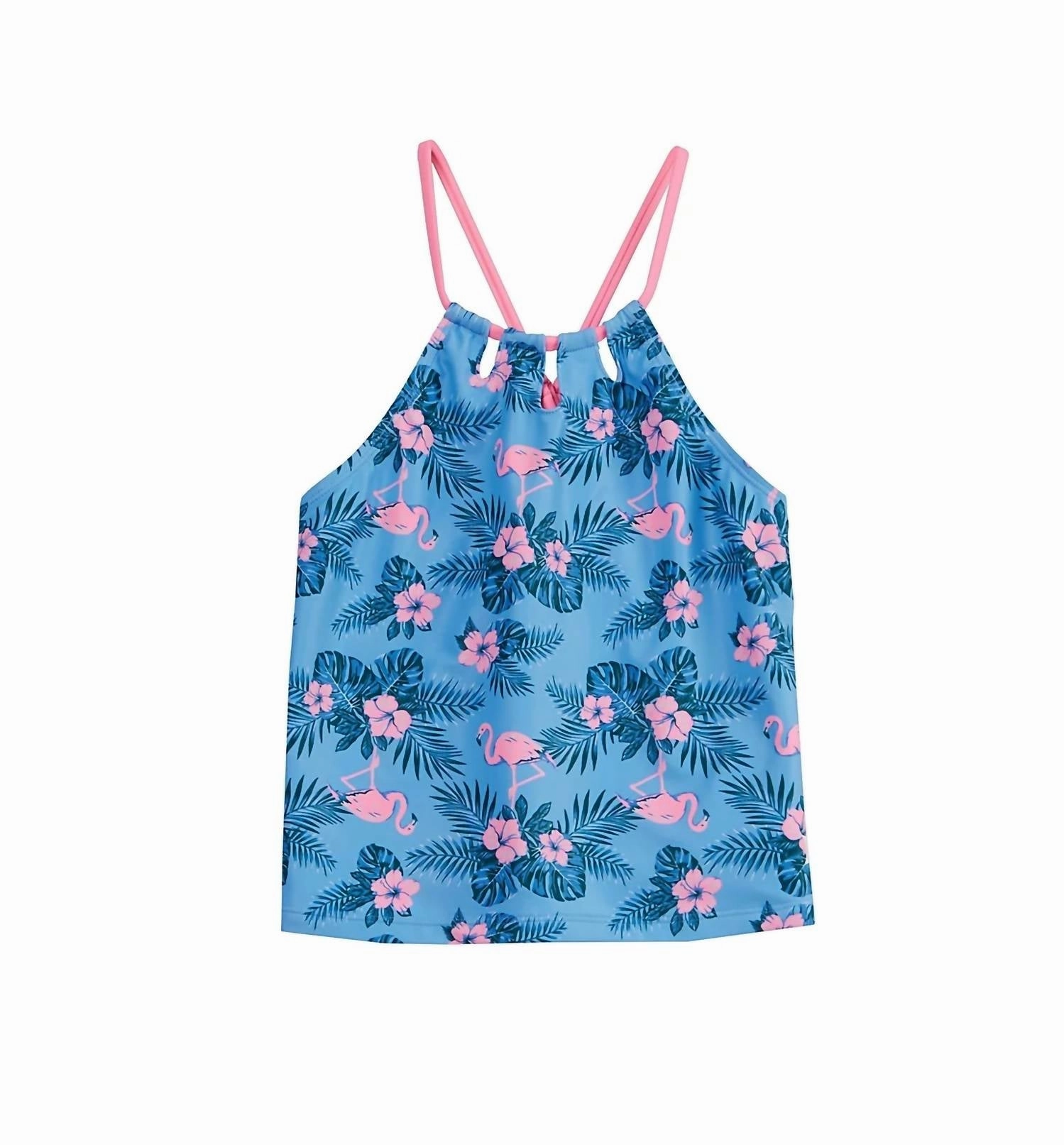 Big Girls Tri-Cutout Tankini In Atlantic Blue