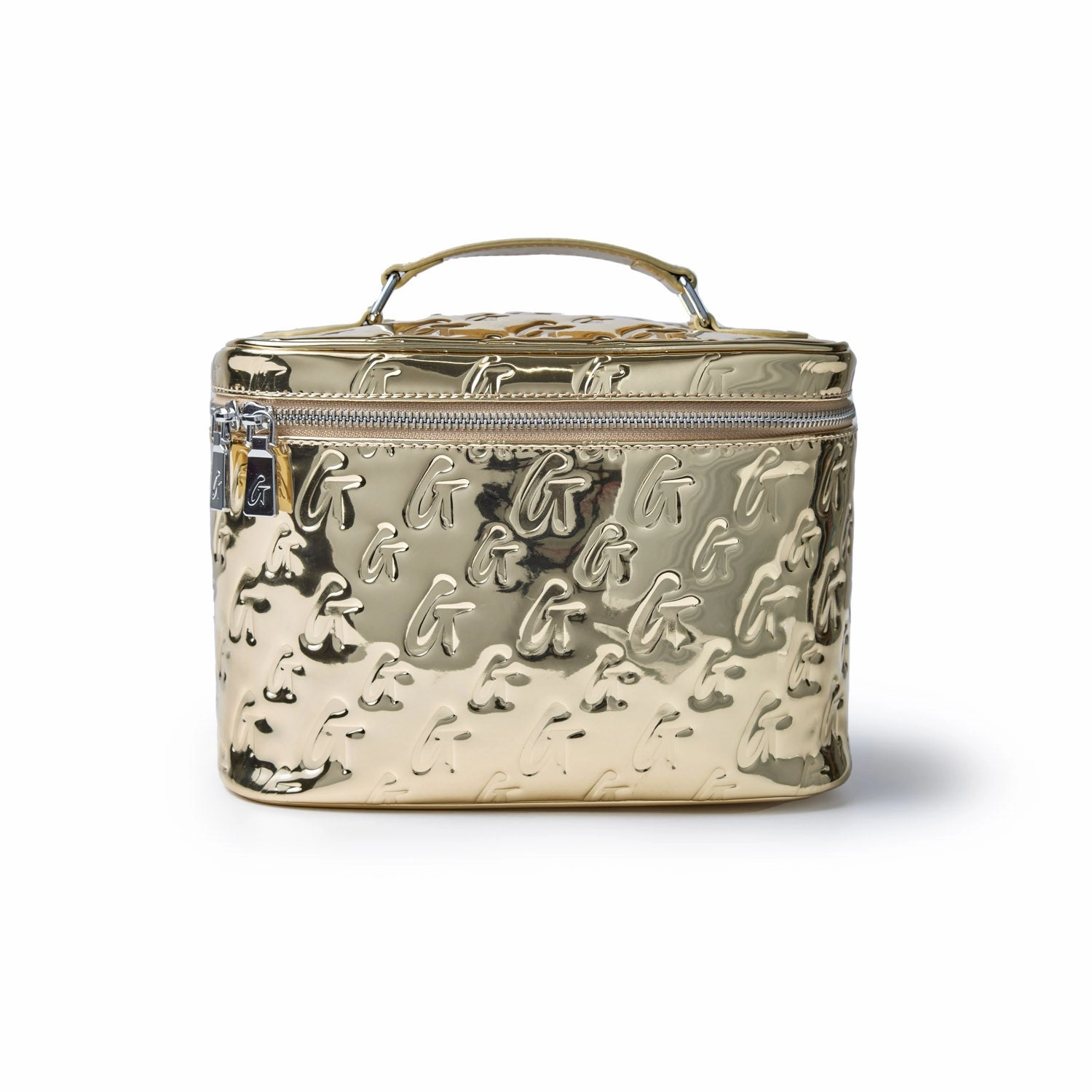 Travel Carry Bag Multi-Purpose Travel Bag Large Metallic Monogram Toiletry Bag - Metallic Gold