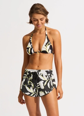 Birds Of Paradise Boardshort - Black modern womens swimwear, one piece swimsuits women