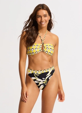 Birds Of Paradise High Rise Bikini Bottom - Black two-piece bikinis for women, trendy bikinis for beachwear