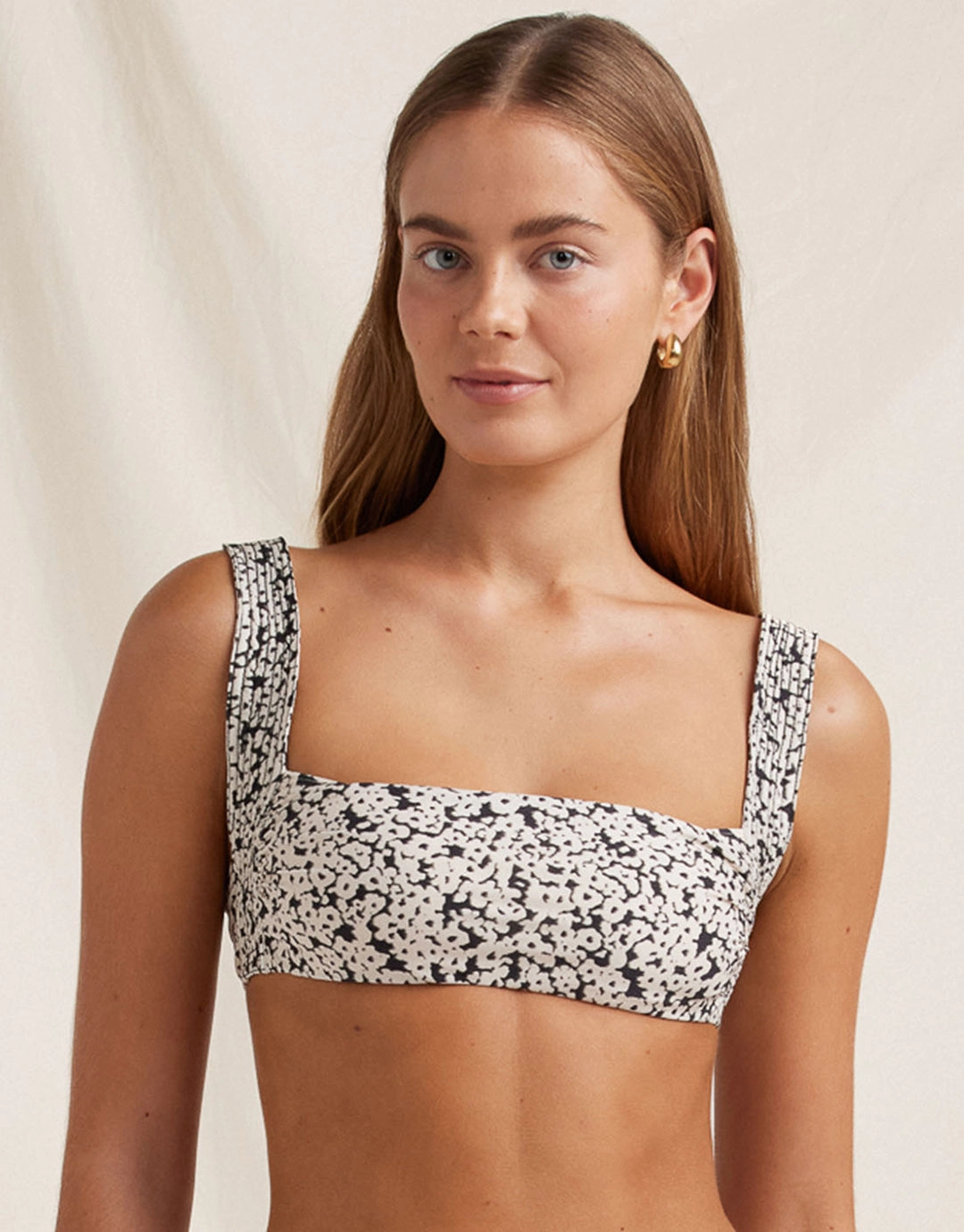 Bisou Vacances Crop Bikini Top - Ditsy Floral full coverage swim tops, cute bikini tops