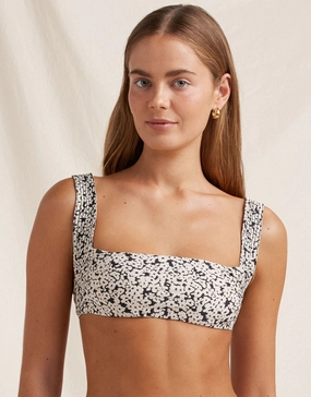 Bisou Vacances Crop Bikini Top - Ditsy Floral full coverage swim tops, cute bikini tops