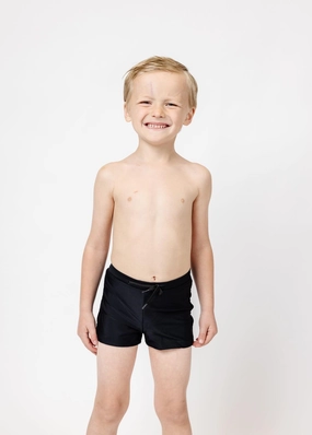 Black | Mini Euro Shorts boys summer swimwear, boys rash guard swim sets
