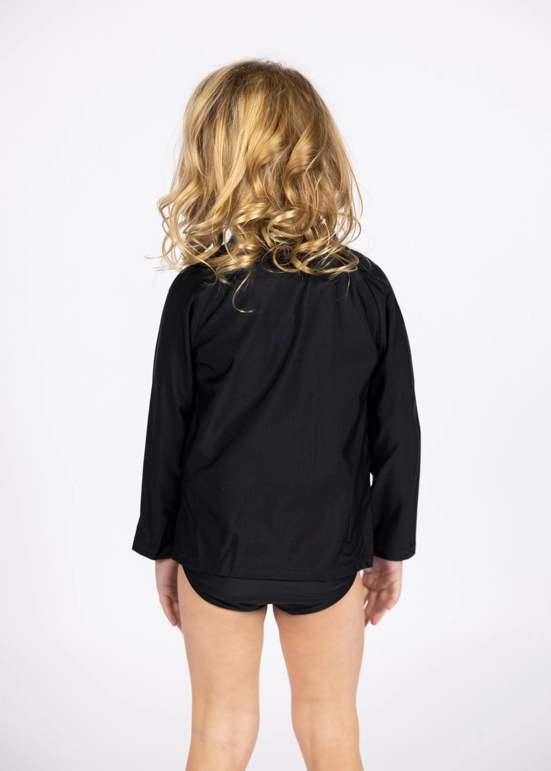 Black | Mini Rashguard Top (Unisex) with Zipper