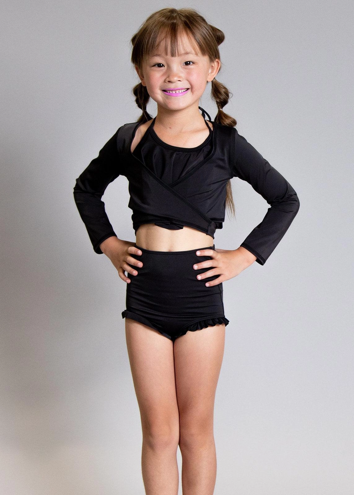 Black | Mini Wrap Top Rashguard