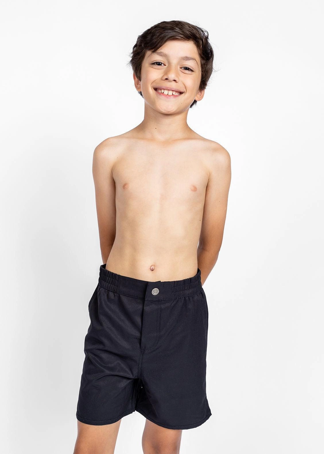 Black | Youth Boardies boys summer swimwear, boys rash guard swim sets