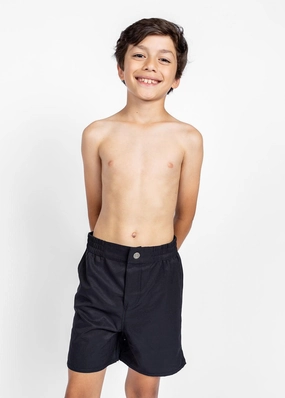 Black | Youth Boardies boys summer swimwear, boys rash guard swim sets