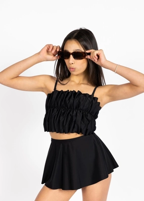 Black | Youth Who Wears Short Skirts girls full coverage swimwear, kids swimwear for pool