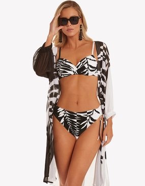 Black and White Underwired Bikini Set full coverage swim tops, cute bikini tops