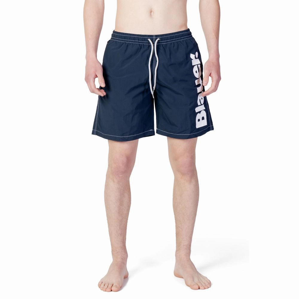 Blauer Polyester Men's Swimwear mens full coverage swimwear, stylish mens swim trunks