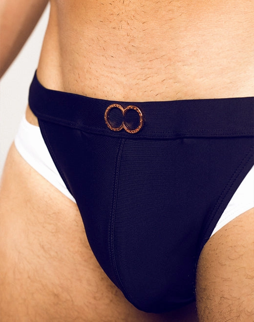 BLK Label No.5 Swim Brief - Black and White