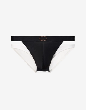 BLK Label No.5 Swim Brief - Black and White mens swim briefs, simple swimwear for men