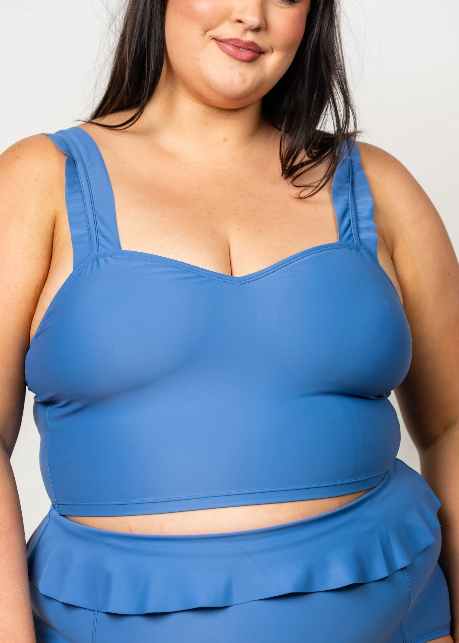 Blue Denim | Ripple Top tankini swim tops, adjustable bikini tops