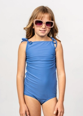 Blue Denim | Youth Simply One-Piece girls full coverage swimwear, kids swimwear for pool