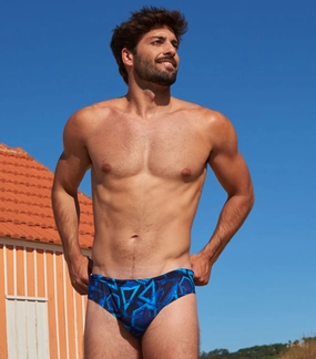 Blue Lagoon Tan Through Deep Waist Swim Brief affordable men's swimwear, summer swimwear for men