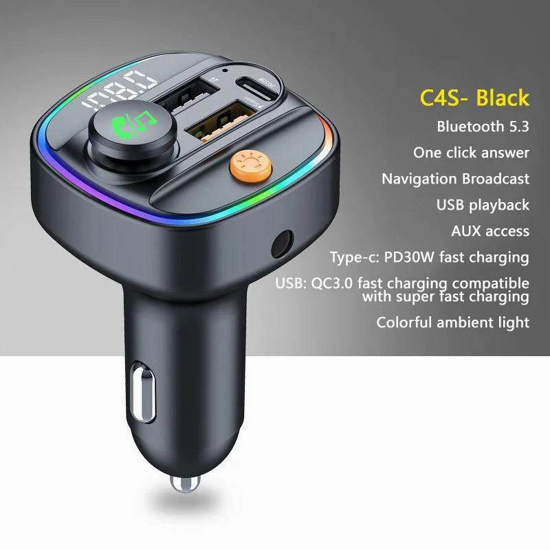 Bluetooth 5.3 Fm Transmitter Handsfree Car Fast Charge Adapter Hot Sale Alert Today Only Hot Sale