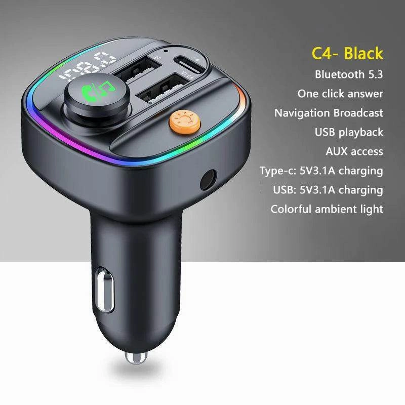 Bluetooth 5.3 Fm Transmitter Handsfree Car Fast Charge Adapter Today Only Steal