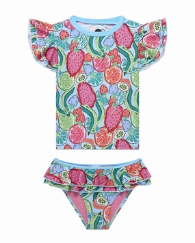 Boardies Ice & Slice Little Girls Rashie Set stylish teen girl swimsuits, teen girls swimwear sets