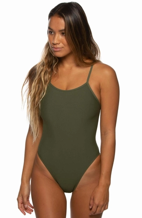 Brandon 2 One Piece Swimsuit - Army all purpose swimwear, comfortable swimwear for everyone