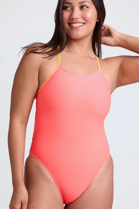 Brandon 2 One Piece Swimsuit - Papaya Contrast all purpose swimwear, comfortable swimwear for everyone
