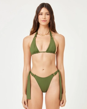 Brielle Bikini Top - Jungle halter swim tops, wireless bikini tops