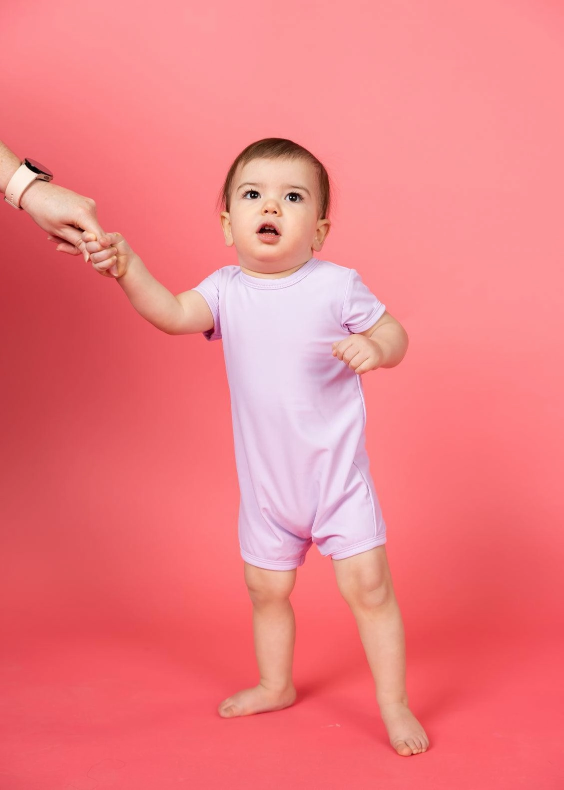 Bright Lilac | Baby Shorties Rashguard (Unisex) boys summer swimwear, boys rash guard swim sets