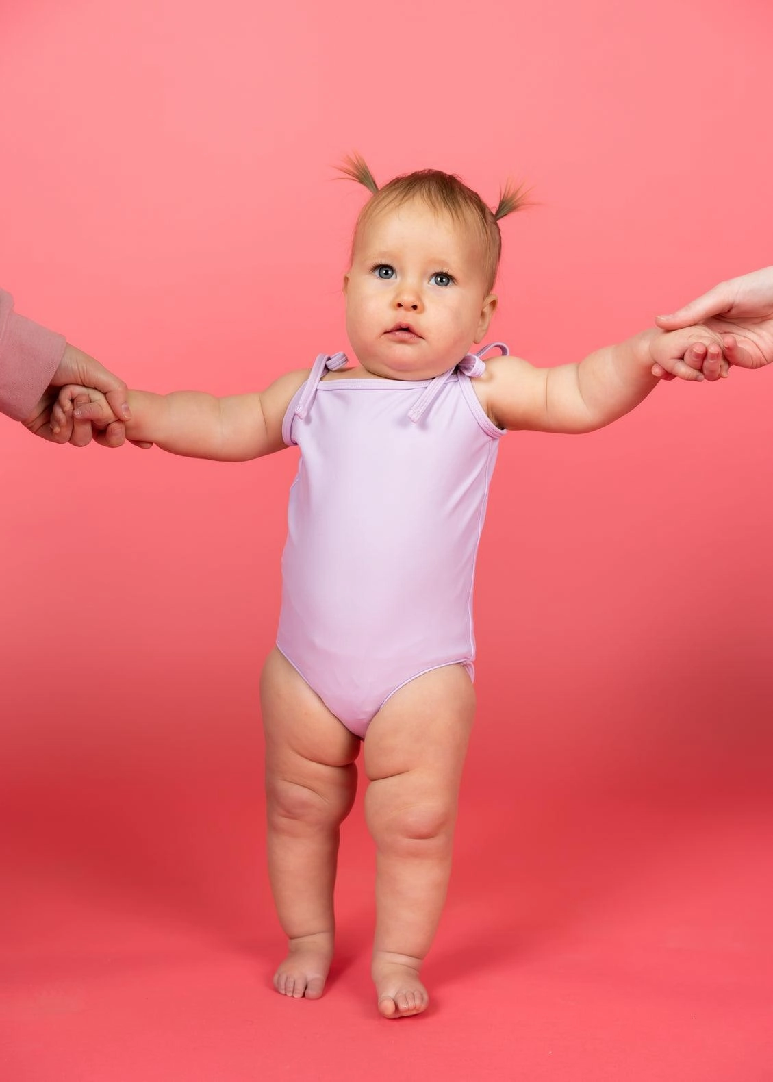 Bright Lilac | Baby Simply One-Piece girls full coverage swimwear, kids swimwear for pool