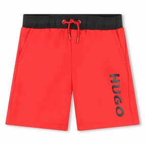 Bright Red Swim Shorts boys swimwear sets, boys swim trunks