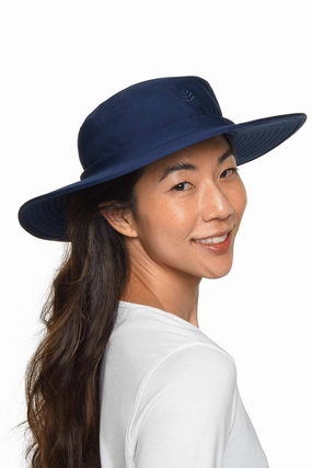 Brighton Chlorine Resistant Bucket Hat | Navy adjustable swimsuits for women, breathable swimwear for ladies
