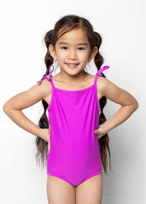 Brilliant Violet | Mini Simply One-Piece girls full coverage swimwear, kids swimwear for pool