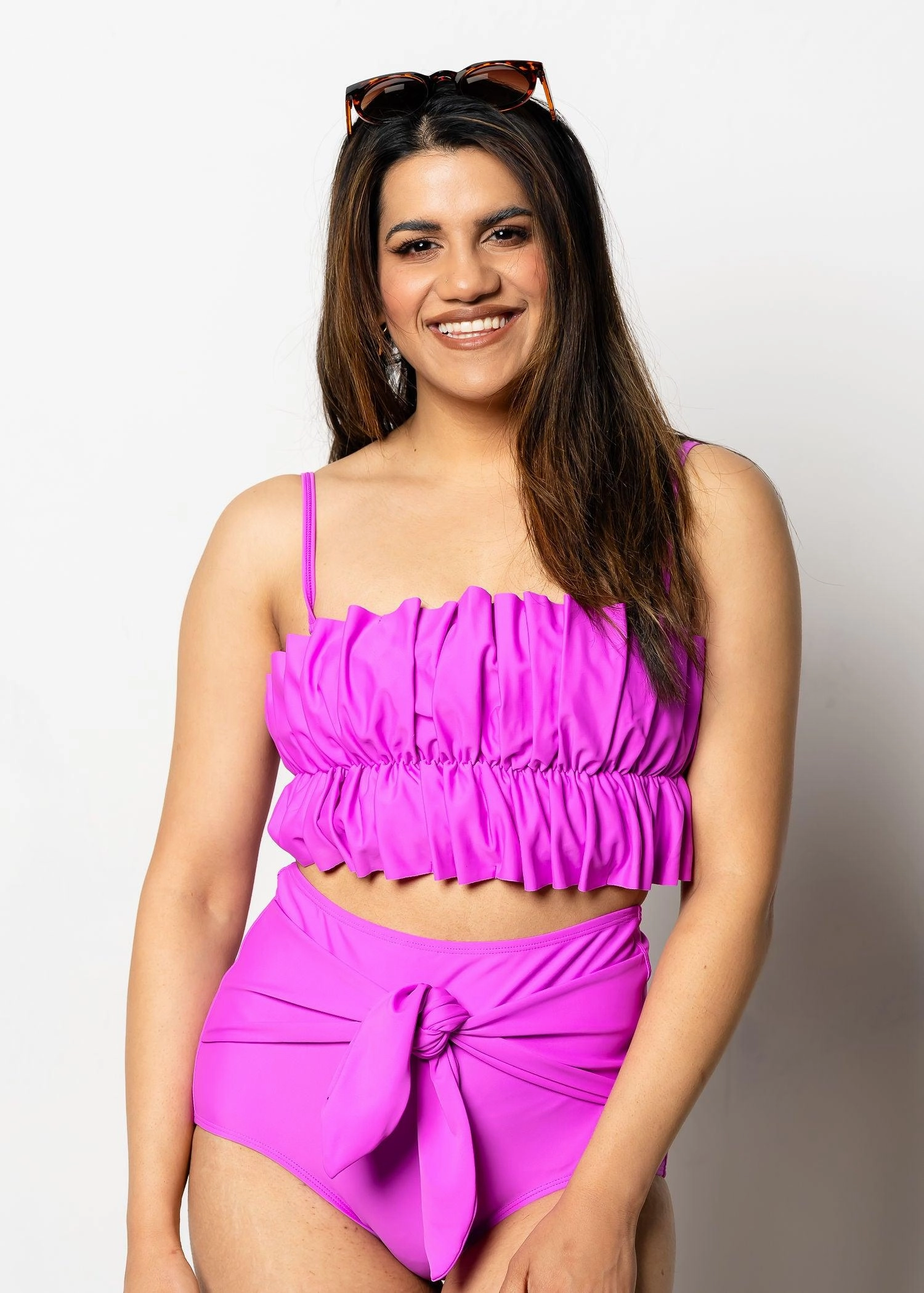 Brilliant Violet | Oversized Ruffle Top