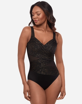 Brilliante Madero Swimsuit - Black womens resort swimwear, flattering one-piece swimsuits