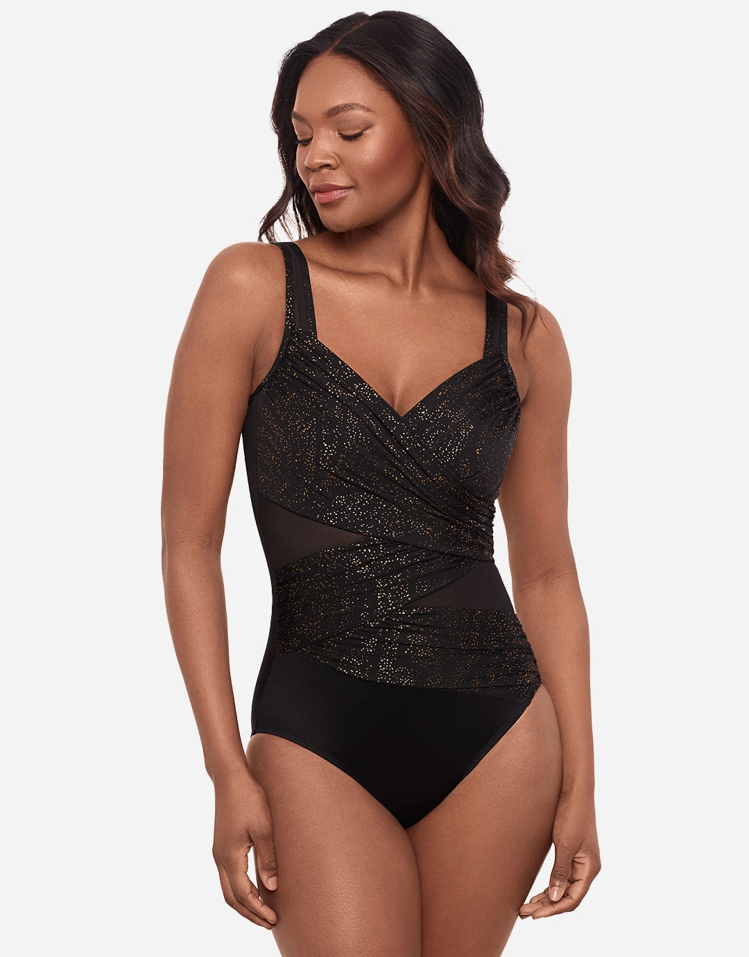 Brilliante Madero Swimsuit - Black womens resort swimwear, flattering one-piece swimsuits