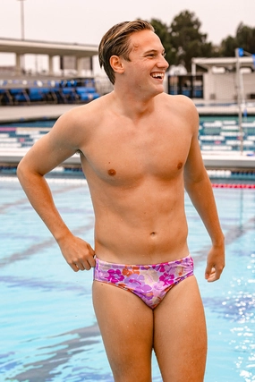 BROLYN Swim Brief - Happy Hibiscus all types of swimwear, stylish swimwear for all body types