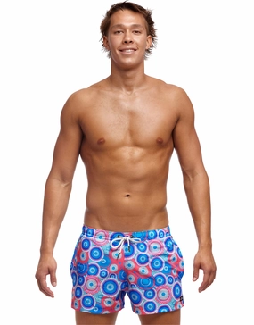 Bundjalung Blue Shorty Swim Shorts - Blue/Pink casual mens swimwear, affordable swimwear for men