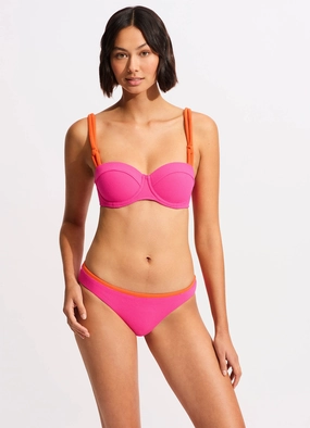Bustier Bra - Fuchsia Rose two-piece bikinis for women, trendy bikinis for beachwear